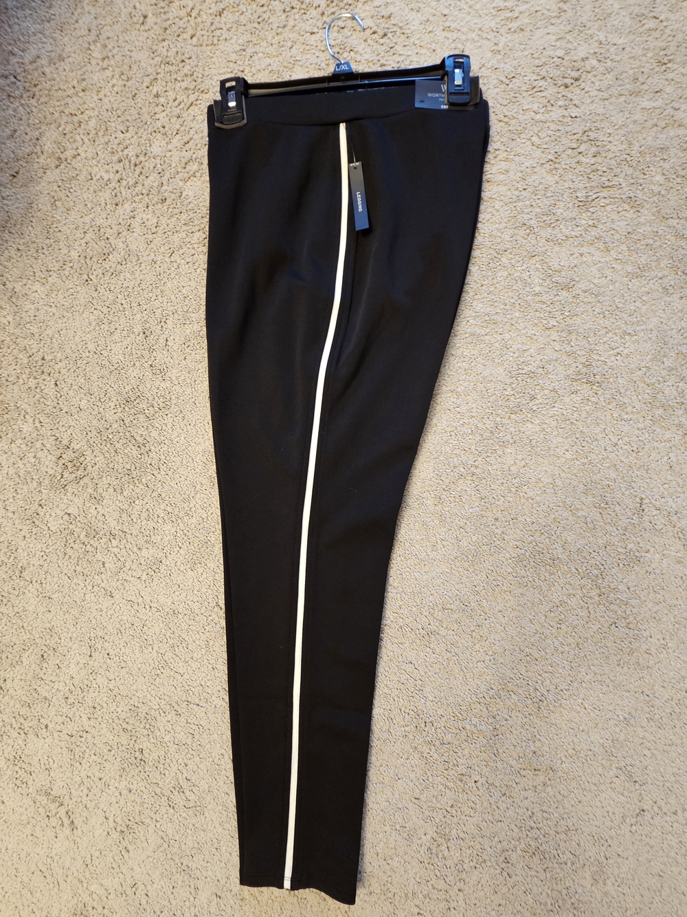 Worthington Black Jogger Pants with White Side Stripe